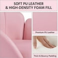 thumbnail image 4 of LILEYI Modern PU Leather Armchair, Flower Shaped Makeup Chair Vanity Chair with Golden Metal Legs for Living Room/Makeup Room/Bedroom/Home Office/Kitchen, Simple Pink, 4 of 10