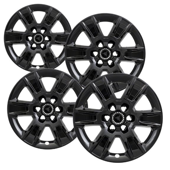 Set of 4 20 inch Gloss Black ABS Wheel Skins Compatible with 2014 - 2018 GMC Sierra 1500 SLE; 2019 GMC Sierra 1500 Limited SLE Impostors for 5650 Wheel Series