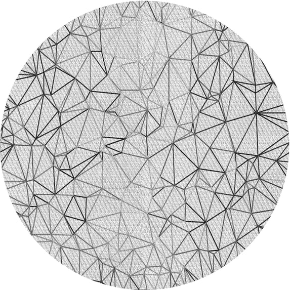 Ahgly Company Machine Washable Indoor Round Transitional Platinum Gray Area Rugs, 5' Round