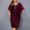 Wine, variant on ZZwxWA Women's V Neck Chiffon Midi Dress Half Sleeve Casual Flowy Layered Asymmetric Sequins Plus Size Wedding Guest Dresses