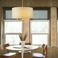 thumbnail image 4 of 4-Light Matte Brass Pendant Lighting with Beige Fabric Shade, 4 of 5