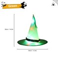 thumbnail image 1 of Sombrero de bruja luminoso con luz LED para Halloween, decoración para exteriores, jardín, fiesta de adultos, graduación, disfraz, 1 of 4