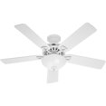 thumbnail image 1 of Hunter Astoria 52" Quiet Home Ceiling Fan with LED Light and Pull Chain, White, 1 of 2