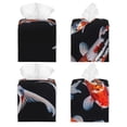thumbnail image 2 of Sikiie Tricolor Koi Fish Trio Leather Tissue Box Cover Square, tissue box holder - 5.2”x5.2”x5.2”, 2 of 7