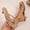 B_ Khaki, variant on Women's Square Toe Clip Toe Low Heel Slides, Open Toe Wide Width Casual Slippers for Outdoor Leisure White 40