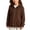 Brown, variant on 5-16T Trendy Jacket for Girls Thin Knit Full Zip Loose Fit Sweater Hoodie Casual Daily Solid Casual School Outerwear