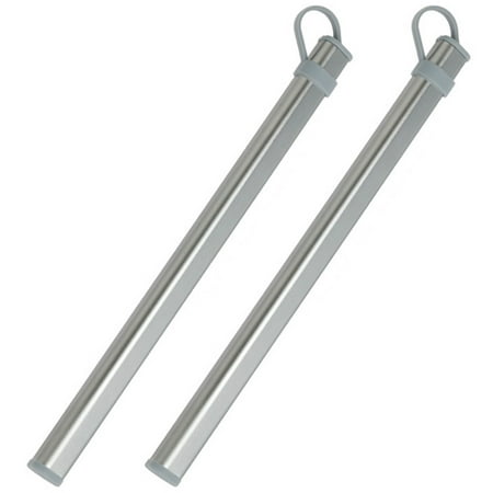 

2X Chopsticks Storage Tubes Aluminum Alloy Box Case for Titanium Chopsticks Storage Box Without Chopsticks Gray