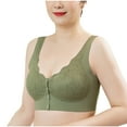 thumbnail image 6 of Bras! Ashirexll Front Close Bras for Women, Wireless Push Up Solid Color Soft Summer Thin No Steel Ring Breathable Gathering Bra Green 3XL, 6 of 8