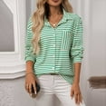 thumbnail image 5 of Fancifize Womens Striped Button Down Shirts Long Sleeve Lapel Blouse Fashion Casual Work Office Tops with Pocket, 5 of 5