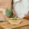 thumbnail image 6 of FELTECHELECTR 2Pcs Retro Enameled Bowls Soup Basin Yellow 16.0x16.0x7.0in For Household Item, 6 of 8
