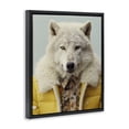 thumbnail image 2 of Stupell Industries Eclectic Snow Wolf Yellow Jacket Black Floating Frame Canvas Art, 17 x 21, by Ray Powers, 2 of 8
