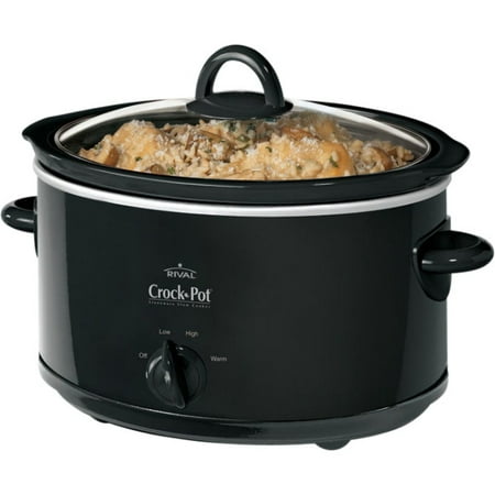 Crock-Pot 4 Quart Black Manual Slow Cooker (Best Size Slow Cooker For Family Of 4)