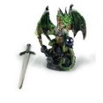 thumbnail image 7 of Ain’t It Nice Dragon Statue with Medieval Dragon Sword and Crystal Ball Collectible Dragon Figurine Fantasy Medieval Dragon Décor, Green 4(L) 2(W) 7(H) inches, 7 of 7