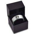 thumbnail image 3 of Tungsten Deer Love Band Ring 8mm Men Women Comfort Fit Brushed Gray Flat Cut Black Polished, 3 of 4