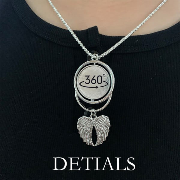 Beach Wave Ellie Yao Sea Back Sight Pendant Angel Wings Rotating