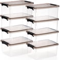 thumbnail image 1 of Nicunom 8 Pack 3.2 QT/ 3 L Plastic Storage Bins with Lids, Small Clear Storage Box Containers Stackable Latching Box with Lid Storage Containers for Organizing, 1 of 7
