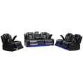 thumbnail image 3 of Hybition Living Room Furniture Set, 3 Pieces,Power Recliner Sofa with LED Light, Reading Light, Wireless Charging, Loveseat with Cup Holders, Storage, Bluetooth Speaker, Single Chair with Storage-Colo, 3 of 5