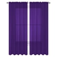 thumbnail image 2 of 2 Piece Solid Sheer Curtains Fully Stitched Panels Window Treatment Drape (54" X 120", Purple), 2 of 2