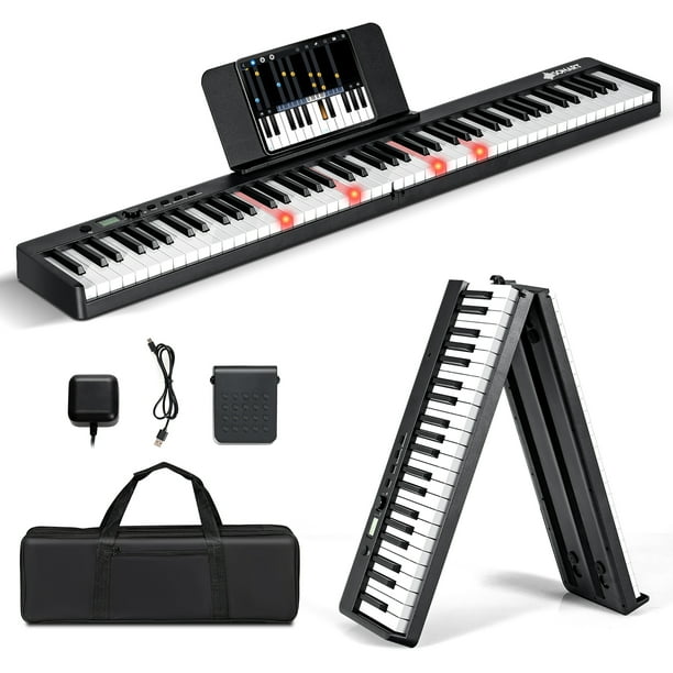 Sonart 88Key Folding Semi Weighted Piano Keyboard Full Size Lighted