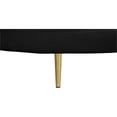 thumbnail image 4 of Pemberly Row Contemporary Velvet Black Roundabout Sofa with Iron Legs in Black, 4 of 7
