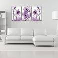 thumbnail image 3 of Canvas Wall Art Home Decor - Purple Flowers Painting Wood Inside 3 Panel for Living Room, 3 of 5