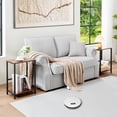 thumbnail image 3 of Side Table, Set of 2, End Table for Living Room, Bedside Table with 2-Layer Storage Shelves for Small Spaces, Modern Nightstand with Steel Frame, Bedroom, Grey, 3 of 10