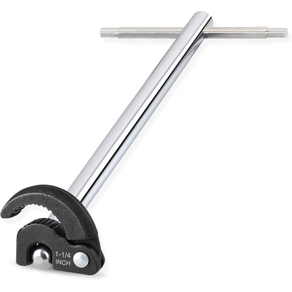 11" Basin Wrench, Sink Wrench, Adjustable Tap Nut Spanner Basin Spanner, Capacity of 3/8" to 1-1/4" for Fixing and Union Nuts Under Sink