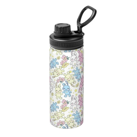 

Xecao Cartoon Bunny for 18oz Sports Insulated Kettle Thermos Flask For Outdoor Fitness Running And Travel Thermos Flask Insulated Water Bottles