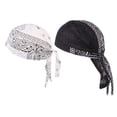 thumbnail image 1 of 2 Pcs Men's Chemo Cancer Beanie Loss Head Scarf Cover Skull White, 1 of 8