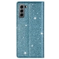 thumbnail image 4 of SaniMore Magnetic Flip Wallet Case for Samsung Galaxy S22 Plus 6.6", PU Leather Ultra-Thin Glitter Cover Buil-in Card Slot & Kickstand Shockproof Protective Shell for Samsung S22 Plus, Skyblue, 4 of 8