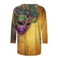 thumbnail image 4 of Mardi Gras Tee Shirts for Women Plus Size Funny 3/4 Sleeve Cute Holiday Crew Neck Tops 2026 Mardi Gras Outfit Carnival Theme Party Tee Tops, 4 of 6