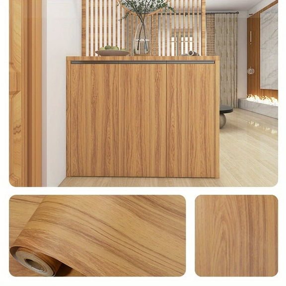 GYTY 1 Roll of Premium Wood Grain Contact Paper - Waterproof, Removable, Self-Adhesive Vinyl Wallpaper for Kitchen, Countertops, Cabinets - Easy to Install, Durable, and Reusable