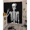 thumbnail image 4 of Halloween Funny Skull Skeleton Victory Rose Shower Curtain Set ，Waterproof Fabric Shower Curtains Shower Curtains for Bathroom,Bathroom Decor 36"x72", 4 of 6