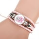thumbnail image 3 of Pulsera de concientización sobre el cáncer de mama para mujer, con dije de cinta rosa, cuerda de cuero trenzada, joyería hecha a mano de moda., 3 of 4