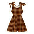 thumbnail image 4 of MEZZALL Girls Bow Shoulder Halloween Dress Plaid Print Sleeveless O-Neck A-Line Swing Kids Party Sundress Lovely Dresses, 4 of 5