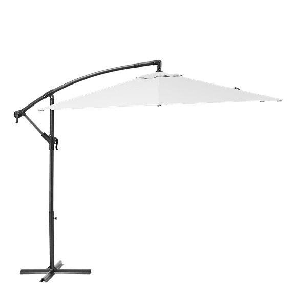 Sombrilla para Jardín Hexagonal con Brazo Lateral Blanco con Protección UV