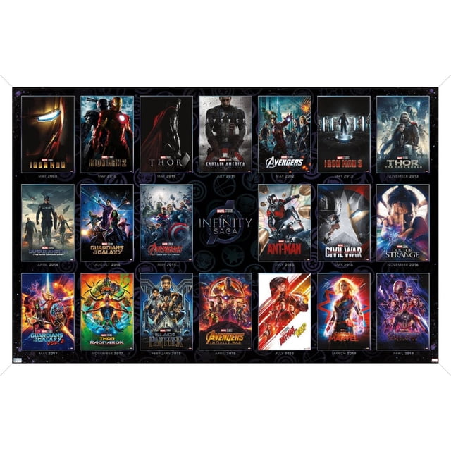Marvel Avengers: The Infinity Saga - One Sheet Grid Wall Poster, 22.375" x 34" Framed