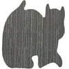 2 Pet Bowl Mats - Two Pack of 24" x 19" Cat Shaped Area Rug