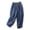 Dark Blue, variant on Staron Women's Linen Cropped Pants High Waisted Wide Leg Casual Trousers with Pockets Elastic Waistband Loose Fit Vintage Solid Color, Beige XL