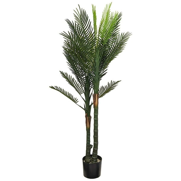Nearly Natural 5.5" Double Robellini Palm Tree UV Resistant (Indoor/Outdoor)