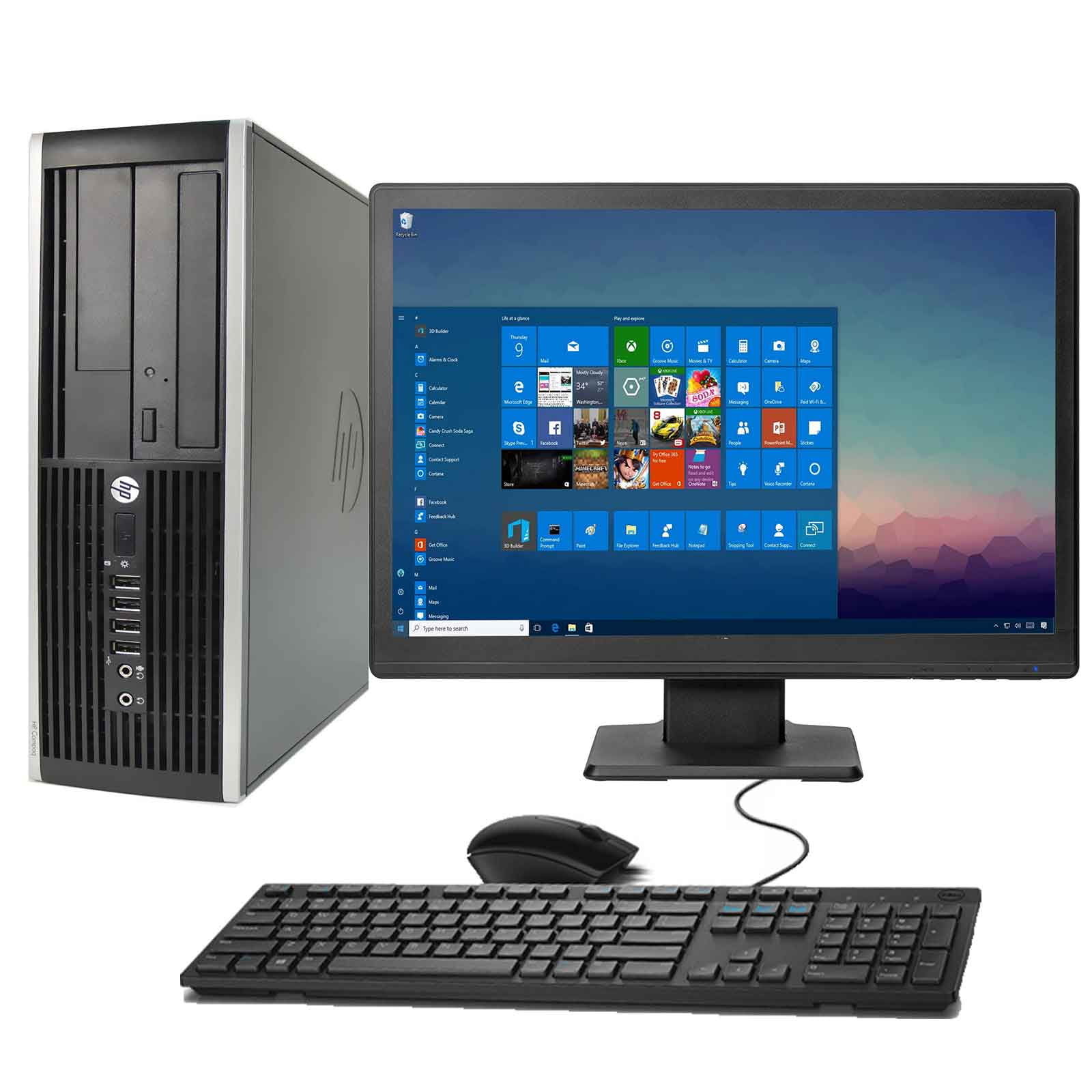 HP 8200 Elite Desktop Computer with Windows 10 PRO Intel Quad Core i5 3.1 GHz Processor 8GB RAM 1TB Hard Drive DVD WiFi Adapter 19&quot; Monitor Keyboard and Mouse v