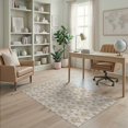 thumbnail image 2 of ODIKA 4'x6' Beige Natural Geometric Washable Area Rug Elegant Symmetrical Design with Modern Flair Non-Slip, Chair-Friendly, Flatwoven for Home Office, Under Desk, 2 of 7