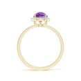 thumbnail image 2 of ANGARA Natural 1.2 Ct. Amethyst with Diamond Halo Ring in 14K Yellow Gold for Women (Ring Size: 11.5), 2 of 10