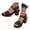 Black, variant on Platform Heels for Women Chunky Block Heel Open Toe Slide Shoes Adjustable Ankle Strap Wide Width Wedge Sandal Brown 7.5