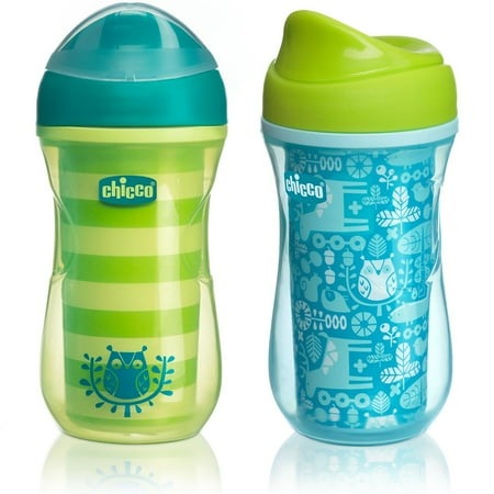 Chicco Insulated Rim Spout Trainer Sippy Cup 9oz 12m+ (2pk) - Green/Teal