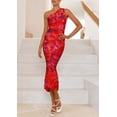 thumbnail image 3 of Vestido PRETTYGARDEN Floral con Hombro Descubierto y Fruncido XL, 3 of 6