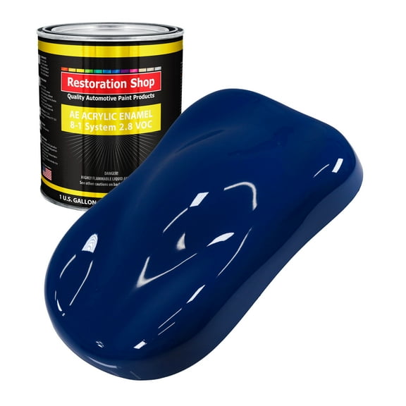Restoration Shop Marine Blue Acrylic Enamel Auto Paint - Gallon Paint Color Only - Single Stage High Gloss