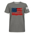 thumbnail image 3 of Mens Shirts Short Sleeve Round-Neck Independence Day Print Casual Shirts Dark Gray M, 3 of 5