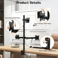 thumbnail image 6 of PUTORSEN Triple Monitor Mount for Up to 49" Ultrawide and 32" Monitors per Side Arm, Extra Tall 3 Monitor Desk Mount Holds up to 44 lbs, VESA 75/100 mm, 6 of 7
