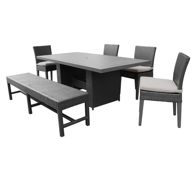 Belle Table de Salle à Manger Rectangulaire avec 4 Chaises 1 Banc